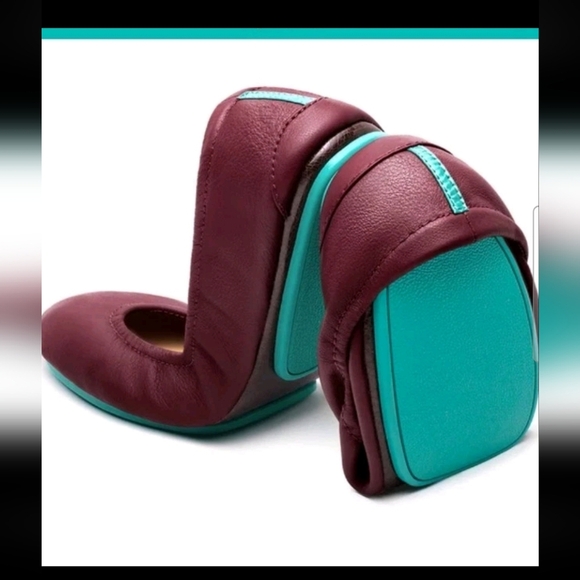 Tieks by Gavrieli Womens Burgundy Leather Slip-On Foldable Ballet Flats 10 - Picture 1 of 15